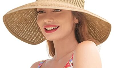 Womens Foldable Sun Straw Hat Wide Brim - Dominican Travel Pro